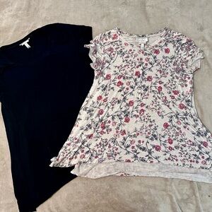 Jessica Simpson Floral and Solid Nursing Tops (set of 2)